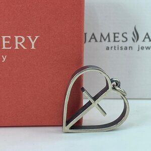 James Avery Sterling Silver Heart Cross Pendant Charm 5.5g Signed JR1177